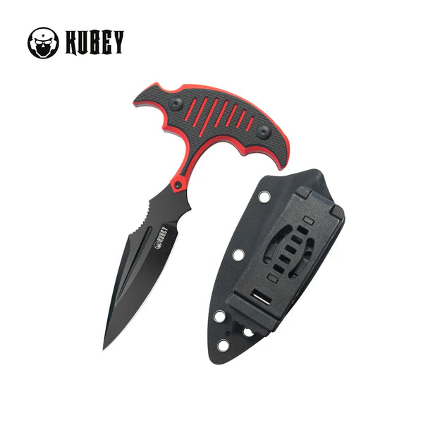 Medusa Push Dagger Fixed Blade Outdoor Knives w/ Kydex Sheath Black G-10 Beadblast 14C28N KU242B