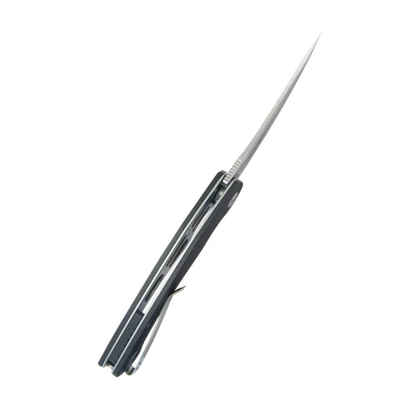 Scimitar Liner Lock Folding Knife Black G10 Handle 3.46" Bead Blast AUS-10 KU173E