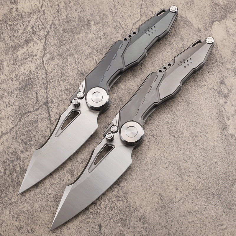 Mech Armor M390 Steel Blade Titanium Alloy Handle Folding Camping Pocket Survival Fruit Knife Outdoor Collection EDC Tool
