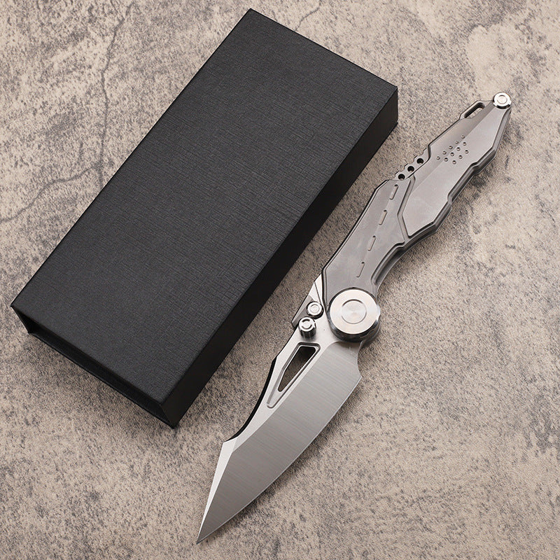 Mech Armor M390 Steel Blade Titanium Alloy Handle Folding Camping Pocket Survival Fruit Knife Outdoor Collection EDC Tool